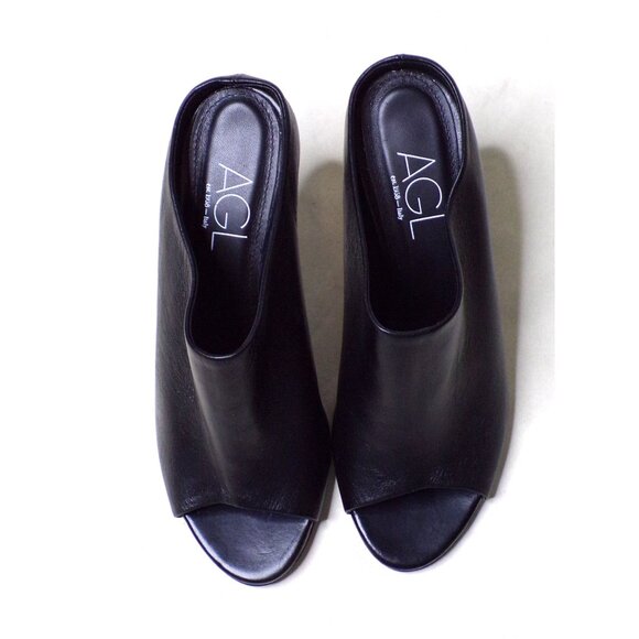 🆕 AGL Attilio Giusti Leombruni Dea Mule Sandal Shoes Leather Black 10 - Picture 12 of 14